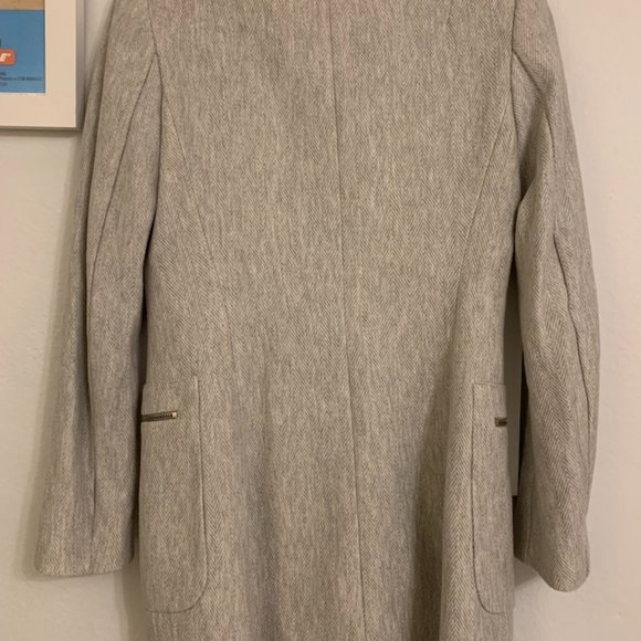 Zara Basic Collection Grey Midi Coat Size XS - Picture 4 of 6